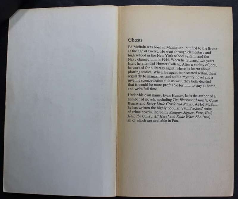 Ed McBain Ghosts an 87th Precint Mystery Softcover Book