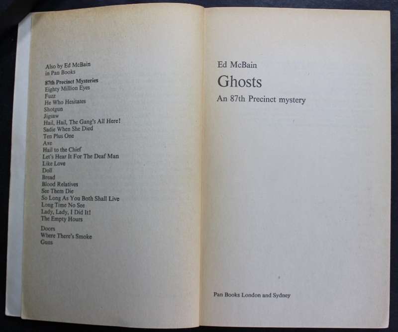 Ed McBain Ghosts an 87th Precint Mystery Softcover Book