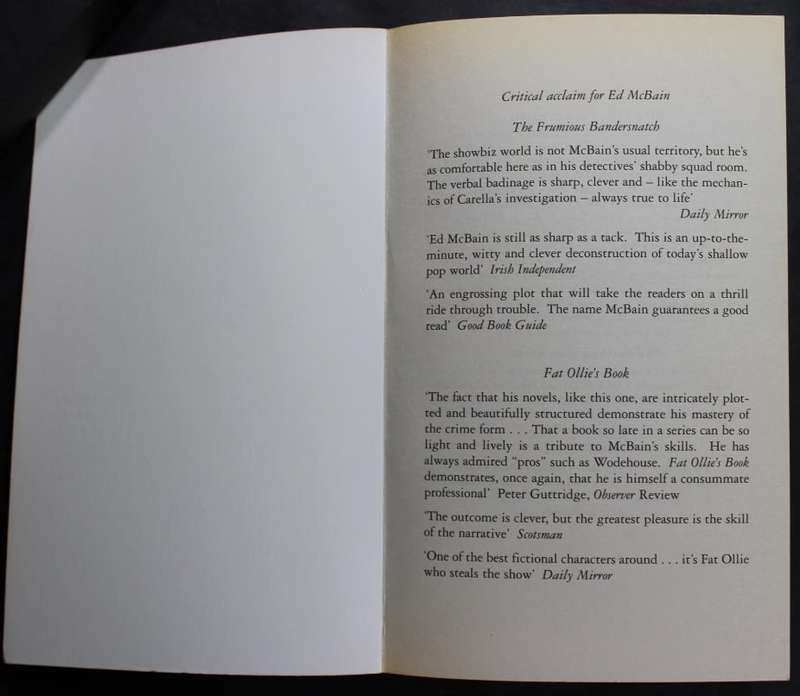 Ed McBain Hark an 87th Precint Novel Softcover Book