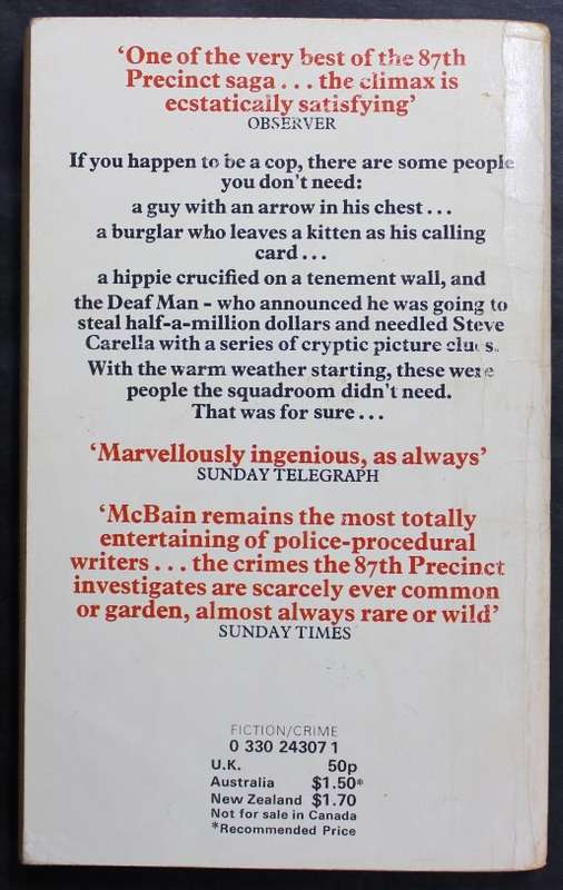 Ed McBain Let`s Hear It For The Deaf Man an 87th Precint Mystery Softcover Book
