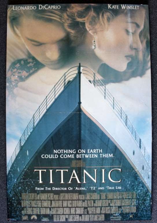 Titanic Film Poster - Block Mounted.
