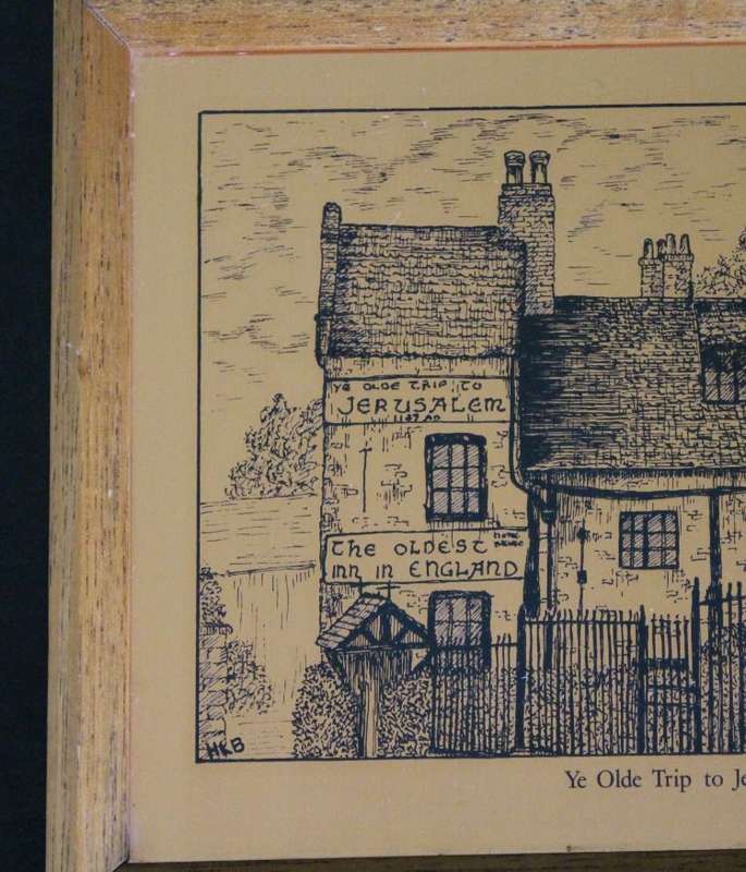 Ye Olde Trip to Jerusalem, Nottingham - Framed Engraved Picture