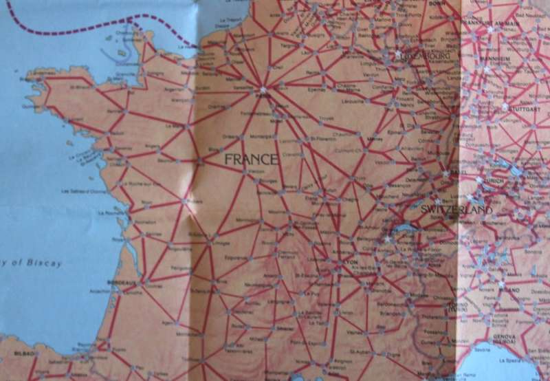 1982 Eurail Railways of Europe Folded Map