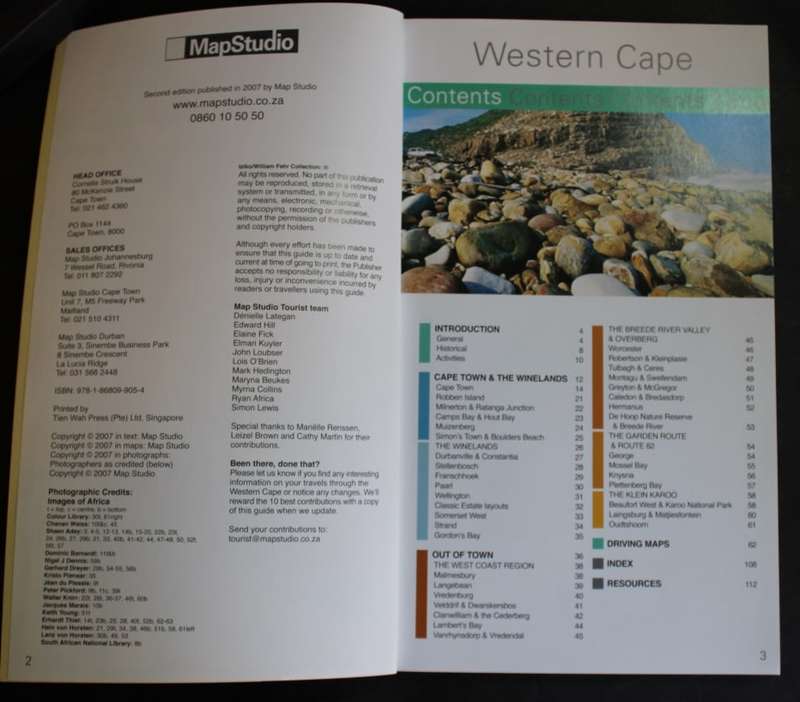 Map Studio Second Edition Western Cape Road Atlas Softcover Book