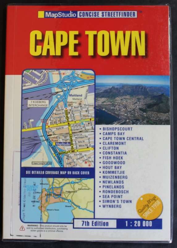 Map Studio 7th Edition Cape Town Concise Streetfinder Softcover Book