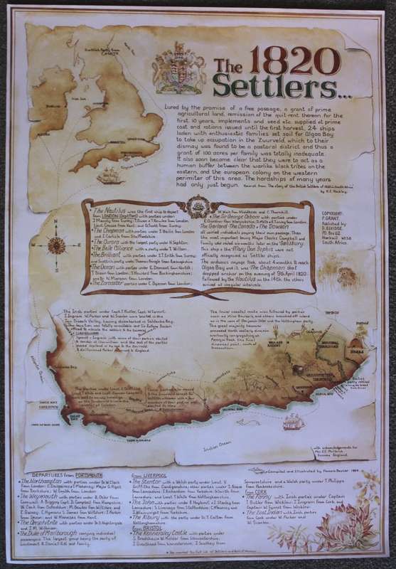 The 1820 Settlers Map, By P Grant