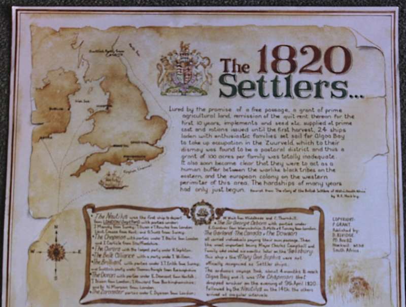 The 1820 Settlers Map, By P Grant