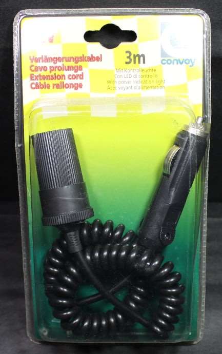 12volt Prolonger Cigarette Lighter 3M  Extension Cable by Brunner # 722084N