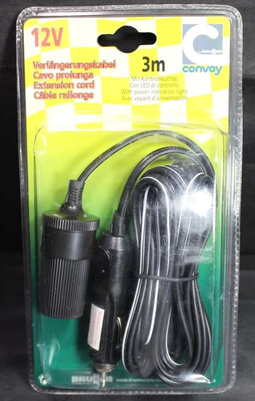 12volt Prolonger Cigarette Lighter Connection 3M Extension Cable by Brunner # 722083N