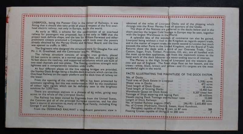 Vintage Folded Map of the Liverpool Overhead Railway 1930`s