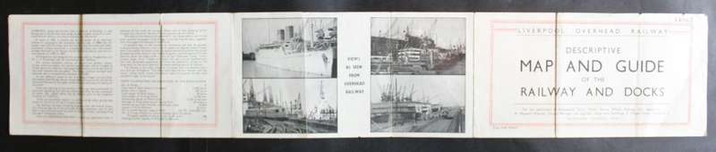 Vintage Folded Map of the Liverpool Overhead Railway 1930`s