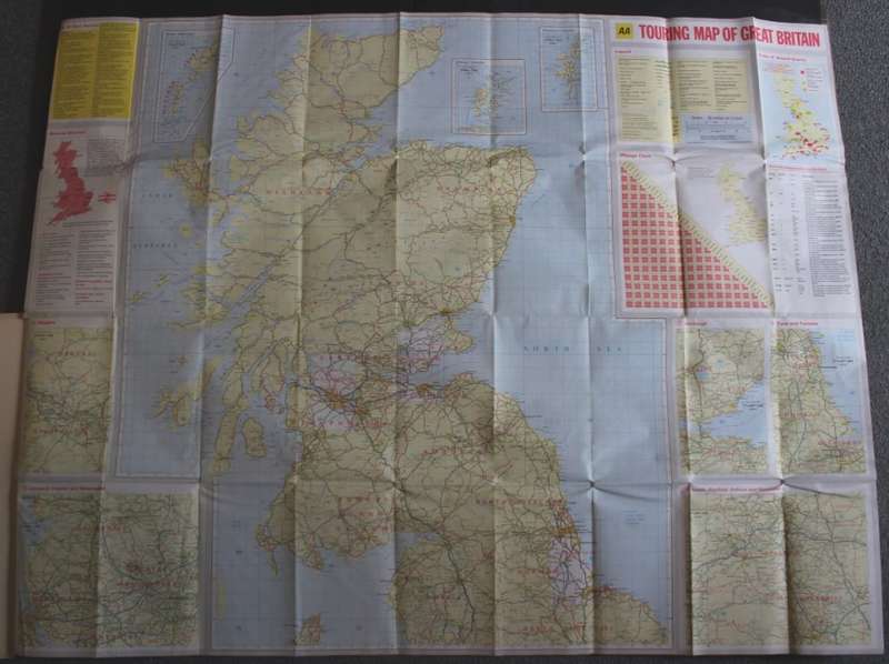 Vintage Folded AA Touring Map of Great Britain 1979