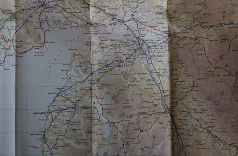 Vintage Folded Map Motorists` Map of Northern England, #4 First Edition 1977