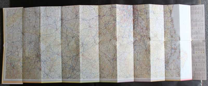 Vintage Folded Map Motorists` Map of South East & East Midlands, #2 First Edition 1977