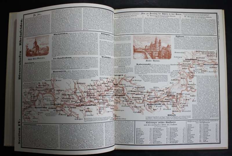 Der Rhein von den Quellen in der Schweiz Topographical Maps Atlas 1976 Reprint from Originals of 184