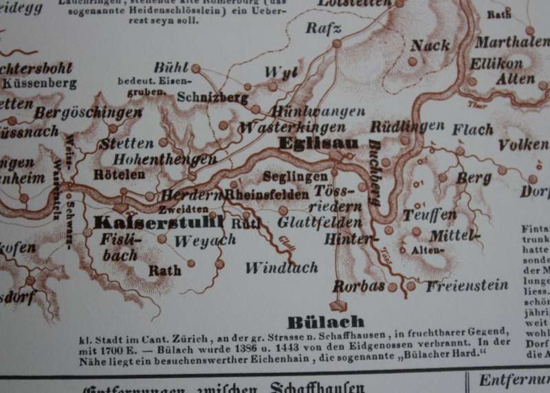 Der Rhein von den Quellen in der Schweiz Topographical Maps Atlas 1976 Reprint from Originals of 184