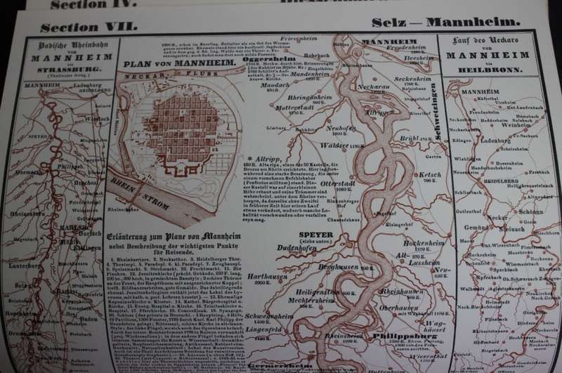 Der Rhein von den Quellen in der Schweiz Topographical Maps Atlas 1976 Reprint from Originals of 184