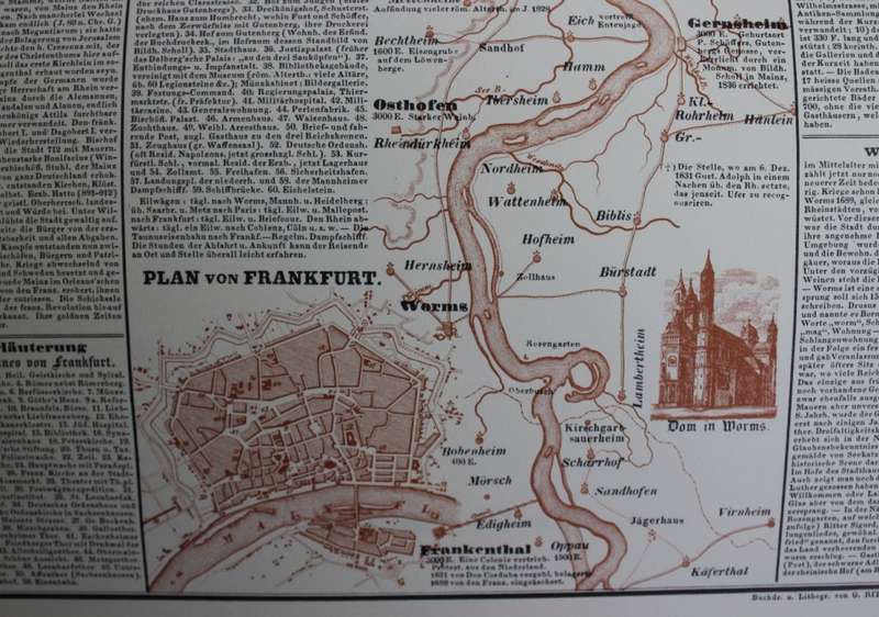 Der Rhein von den Quellen in der Schweiz Topographical Maps Atlas 1976 Reprint from Originals of 184