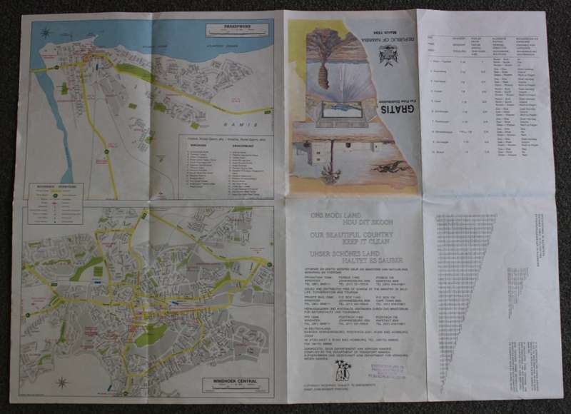 Vintage Namibia Folded 1994 Road Map
