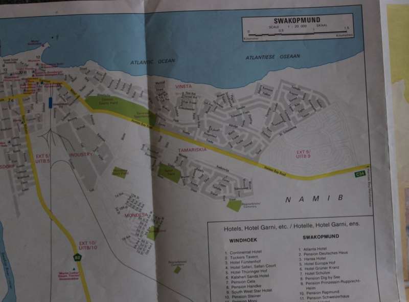Vintage Namibia Folded 1994 Road Map