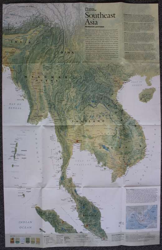 National Geographic Folded Map of Southeast Asia July 2009