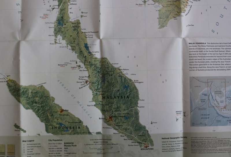 National Geographic Folded Map of Southeast Asia July 2009