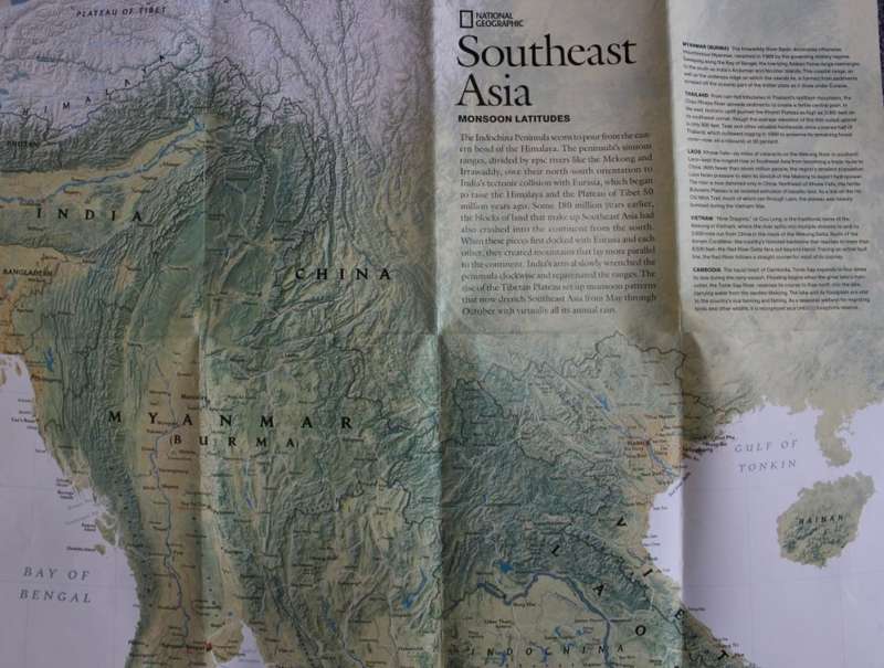 National Geographic Folded Map of Southeast Asia July 2009