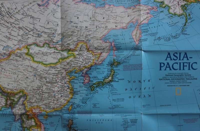 National Geographic Folded Map of Asia Pacific November 1989