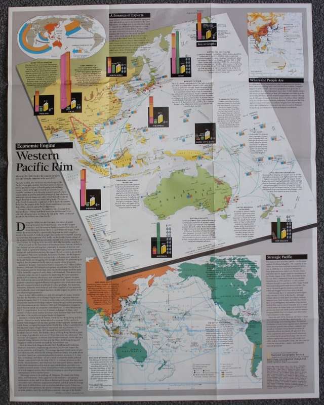 National Geographic Folded Map of Asia Pacific November 1989