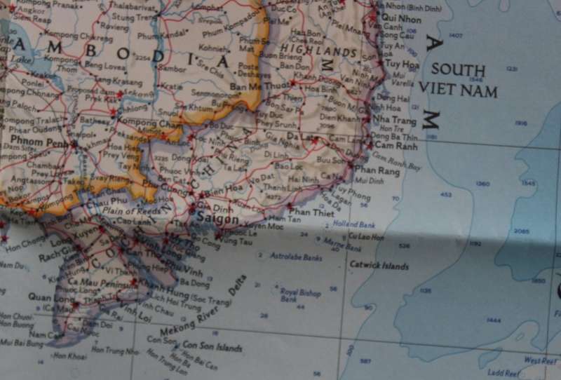 Vintage National Geographic Folded Map of South East Asia December 1968