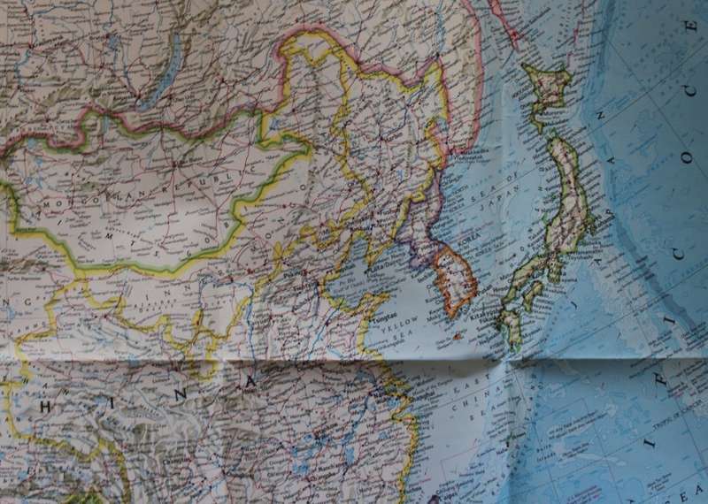 Vintage Large National Geographic Folded Map of Asia March 1971