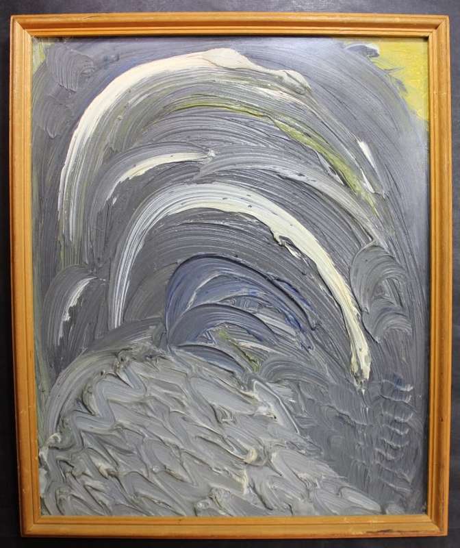 `hemispheres` an Original Oil Abstract Finger Painting By S Davies 1998