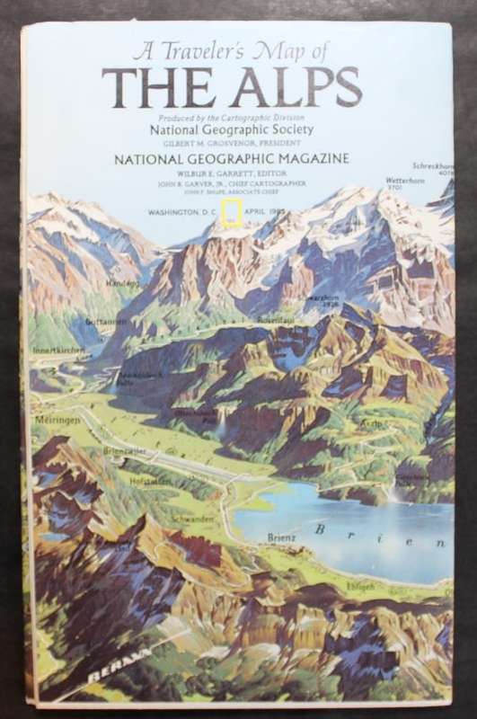 National Geographic Folded Map of the Alps April 1985