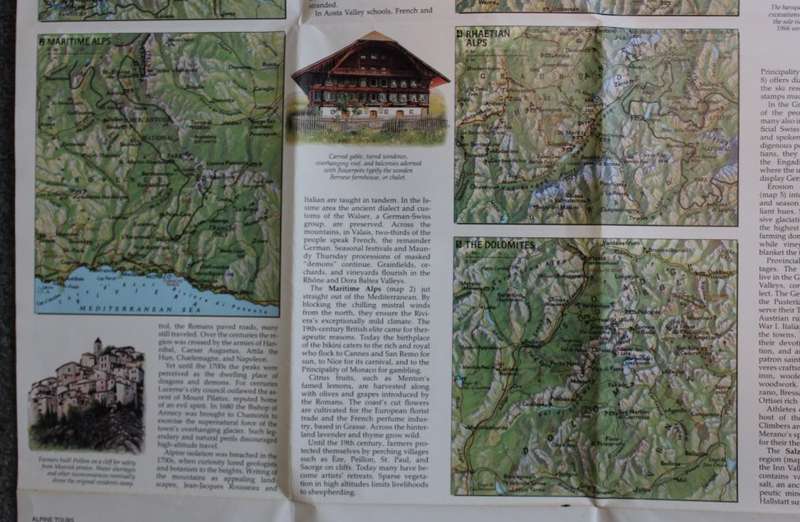 National Geographic Folded Map of the Alps April 1985