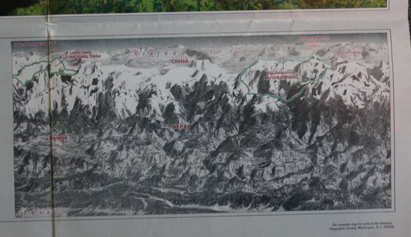 National Geographic Folded Map of Mount Everest November 1988