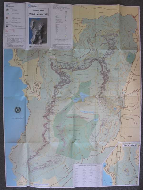 Mountain Club South Africa Approved Paths of Table Mountain Folded Map 1993