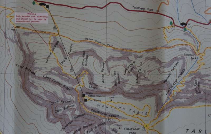 Mountain Club South Africa Approved Paths of Table Mountain Folded Map 1993