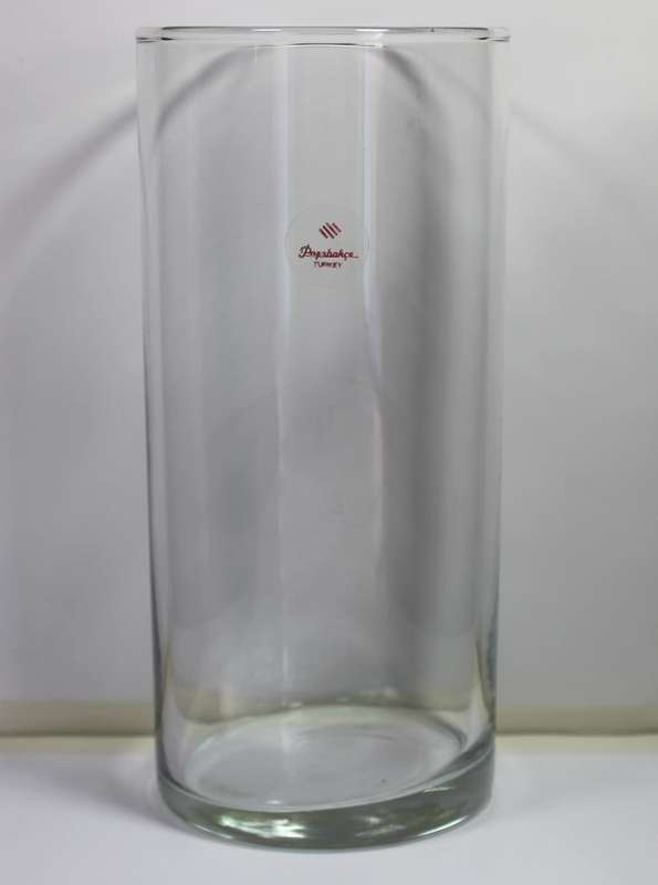 Tall Round Pasabache Glass Vase, Made In Turkey