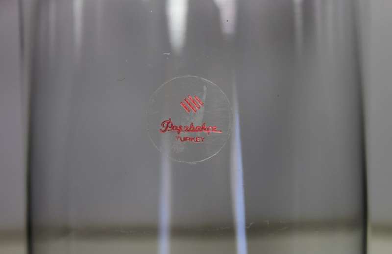 Tall Round Pasabache Glass Vase, Made In Turkey