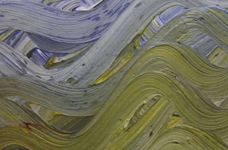 `jet streams` an Original Oil Abstract Finger Painting By S Davies 1999