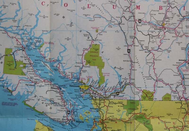 Clearview Folded Road Map West Canada and Central Canada 1970`s