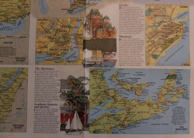 National Geographic Folded Map Canada November 1985