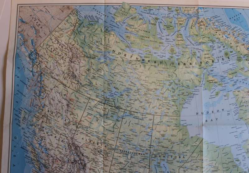 National Geographic Folded Map Canada November 1985
