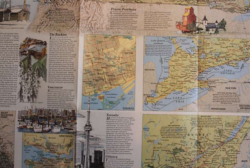 National Geographic Folded Map Canada November 1985