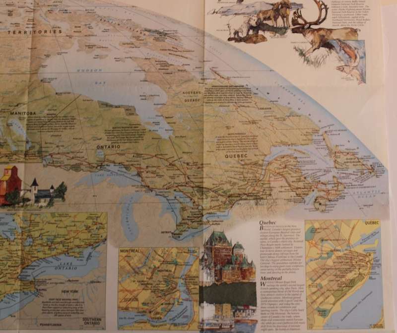 National Geographic Folded Map Canada November 1985