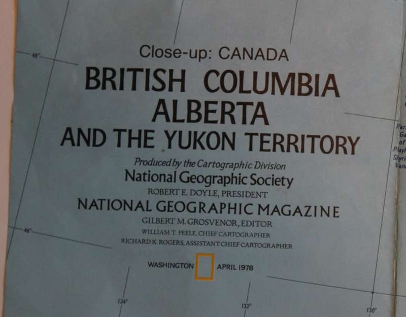 National Geographic Folded Map Close Up Canada Series British Columbia Alberta April 1978.