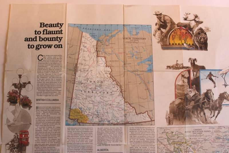 National Geographic Folded Map Close Up Canada Series British Columbia Alberta April 1978.