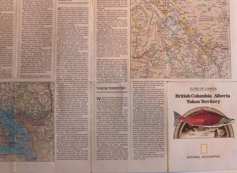 National Geographic Folded Map Close Up Canada Series British Columbia Alberta April 1978.