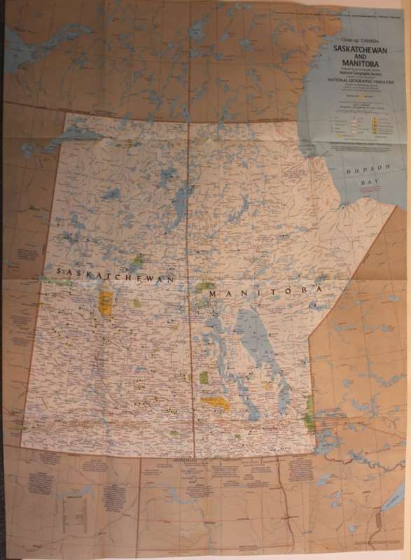 National Geographic Folded Map Close Up Canada Series Saskatchewan Manitoba May 1979