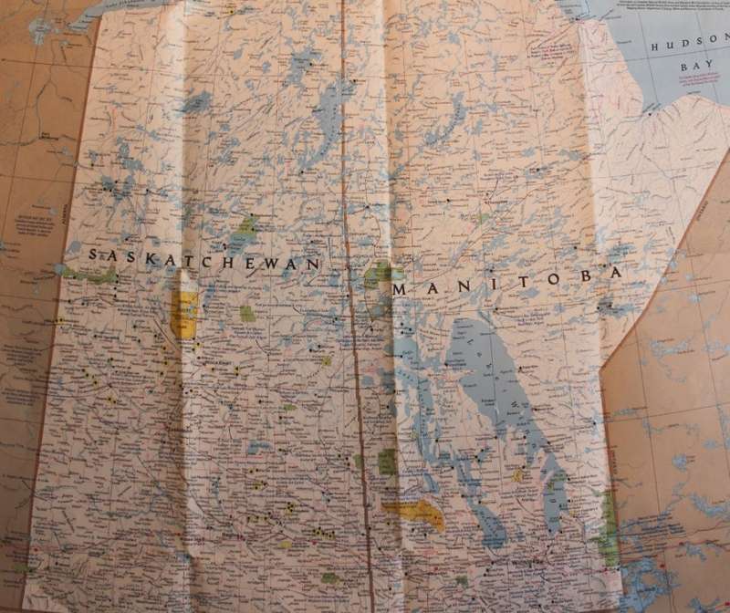 National Geographic Folded Map Close Up Canada Series Saskatchewan Manitoba May 1979